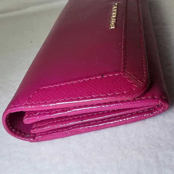 Burberry Patent Leather Heritage Grain Penrose Continental Wallet Pink - Picture 4 of 16